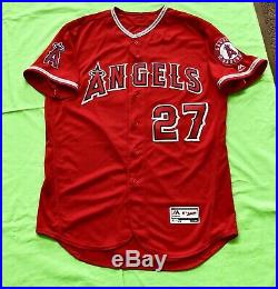 mike trout game used jersey