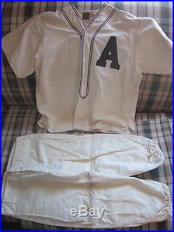 1930's era A baseball uniform jersey and pants Empire Pepperell Fabrics