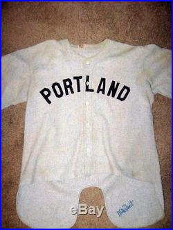 1933 Portland Beavers-rudy Kallio-mike Hunt-pcl- Game Used Wool Jersey-#24