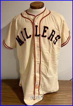 1956 Minneapolis Millers Vintage Baseball Game Worn Flannel Jersey NY Giants