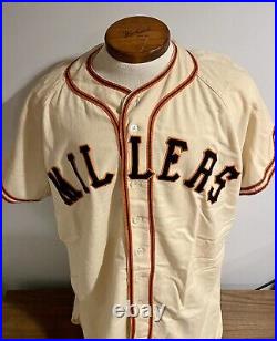 1956 Minneapolis Millers Vintage Baseball Game Worn Flannel Jersey NY Giants