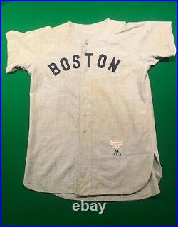 1958 Game Used Road Jersey of Boston Red Sox Pitcher Willard Nixon