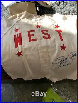 1958 Pete Rose Signed Game Used High School All Star Game Jersey with LOA Reds