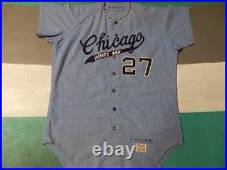 1960s 1970s Chicago White Sox Blue Wilson Game Used Jersey #27 Wilson Sz 42