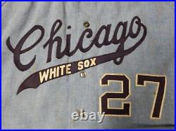 1960s 1970s Chicago White Sox Blue Wilson Game Used Jersey #27 Wilson Sz 42