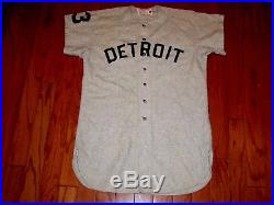 1960s DETROIT TIGERS FLANNEL GAME VINTAGE BASEBALL JERSEY PANTS WORN USED 1950s
