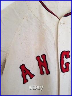1964 California Angels Flannel game used worn jersey, Lenny Green, Heritage LOA