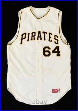 1965 Pittsburgh Pirates Flannel Vest Style Home Rawlings Size44 Game Worn Jersey