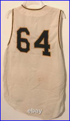 1965 Pittsburgh Pirates Flannel Vest Style Home Rawlings Size44 Game Worn Jersey