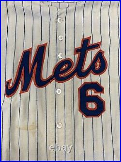 1967 Bart Shirley New York Mets Game Used Home Flannel Jersey #6 All Original
