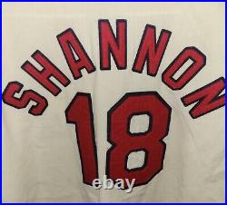 1967 St. Louis Cardinals #18 Mike Shannon Jersey White Flannel MILB Rare @ES