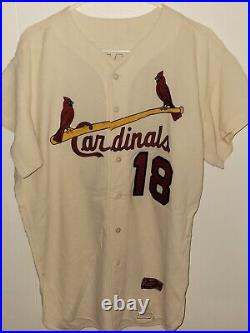 1967 St. Louis Cardinals #18 Mike Shannon Jersey White Flannel MILB Rare @ES