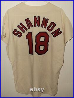 1967 St. Louis Cardinals #18 Mike Shannon Jersey White Flannel MILB Rare @ES