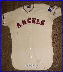 1968 1969 California Angels Mike Roarke Game Worn Jersey, Orig Centennial Patch