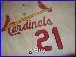 1968 Game Used St Louis Cardinals Vintage Flannel Baseball Jersey Pants Flood