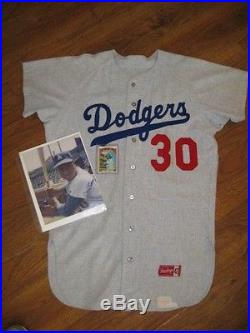 1968 Vtg LA DODGERS Cleo Jomes Rawlings Flannel Game worn baseball jersey #30