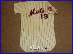 1971 Tim Foli New York Mets Game Used Home Pinstripe Flannel Jersey #19