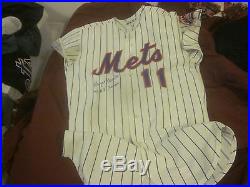 1972 New York Mets Game Used Knit Jersey #11 Wayne Garrett Autographed