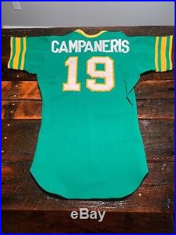 1974 Game Worn Bert Campaneris Oakland As Green Jersey