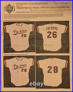 1975 San Diego padres jersey / game used worn rich folkers