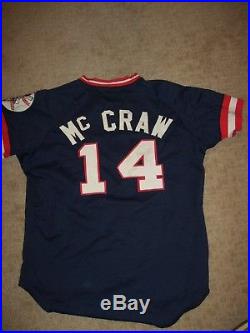 1975 Tom McCraw Game Used Worn Cleveland Indians Blue Jersey Uniform RARE