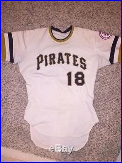 1976 Omar Moreno Pittsburgh Pirates ROOKIE Game Worn Used Jersey