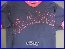 1977 Extra Spring Game Training Used Worn Cleveland Indians Jersey Uniform
