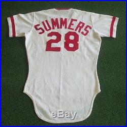 1978 Cincinnati Reds Reds Champ Summers Game Worn Used Baseball Jersey