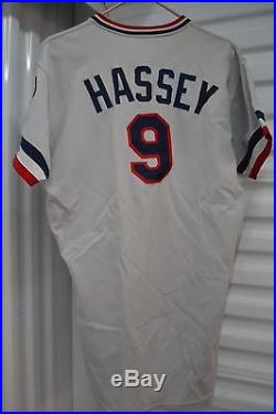 1979 CLEVELAND INDIANS RON HASSEY GAME WORN JERSEY A's EXPOS YANKEES CUBS