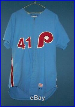 1979 Jim Lonborg Philadelphia Phillies Vintage Authentic Mlb Game Used Jersey