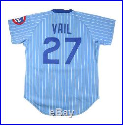 1979 Mike Vail Chicago Cubs Game Used Worn Pin-stripe Jersey. 335 Ba