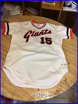 1980 Mike Ivie San Francisco Giants Mlb Baseball Orig. Game Worn Baseball Jersey