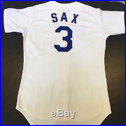 1980's Steve Sax Early Career Game Used Los Angeles Dodgers Jersey With COA