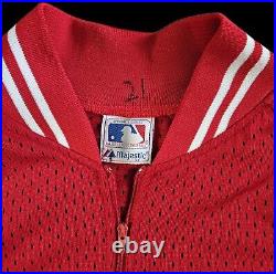 1980s Cincinnati Reds Paul O'Neill Majestic BP Game Used Pullover