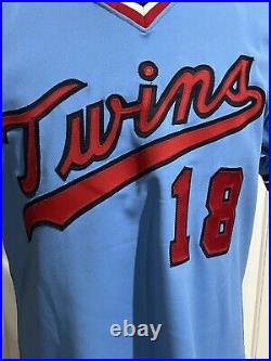1981 Ray Smith Minnesota Twins Game Used Baseball Jersey Wilson 44