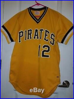 1982 Game Worn Pittsburgh Pirates Brian Harper Wilson Gold Home Jersey Size 42