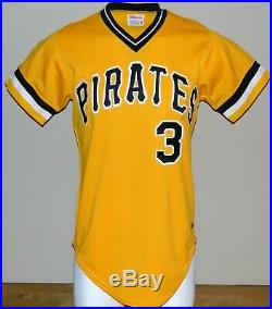 1982 Johnny Ray Game Worn Pittsburgh Pirates Gold Jersey #3 Wilson Size 40