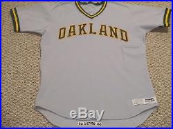 1982 Oakland A's Athletics Game Used Jersey Road Gray Charlie Metro #46 size 44