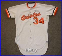 1982 Storm Davis Baltimore Orioles Game Used Signed Road Knit Rookie Jersey #34