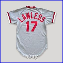 1982 Wilson Tom Lawless Cincinatti Reds Road Game Worn Used Jersey