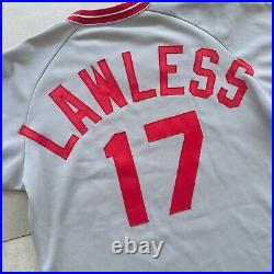 1982 Wilson Tom Lawless Cincinatti Reds Road Game Worn Used Jersey