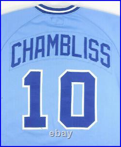 1983 ATLANTA BRAVES GAME USED JERSEY CHRIS CHAMBLISS With 250 YR GEORGIA PATCH