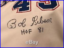 1983 Bob Gibson Signed Game Used Atlanta Braves Home Jersey HOF Cardinals