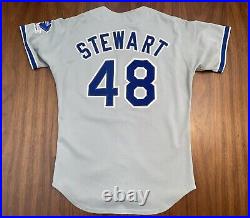 1983 Dave Stewart #48 Los Angeles Dodgers Game Worn Used Jersey Goodman LA Rare