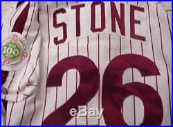 1983 Game Worn Phila Phillies Jersey Jeff Stone & Von Hayes World Series Year 26