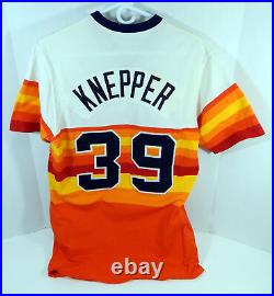 1983 Houston Astros Bob Knepper #39 Game Issued Orange Rainbow Jersey Sand Knit