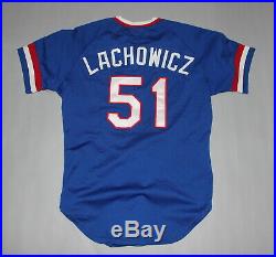 1983 Texas Rangers Al Lachowicz #51 game used baseball Wilson road jersey 44