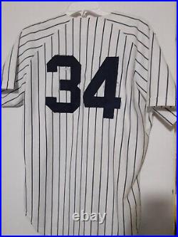 1984-1991 NY YANKEES Pascual Perez Game Used Home Jersey Steiner COA #65/#34