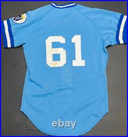 1984 Lynn Jones Kansas City Royals Powder Blue Game Used Worn Jersey