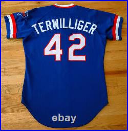1984 Texas Rangers Wayne Terwilliger Game Used Worn Blue Alternate Jersey